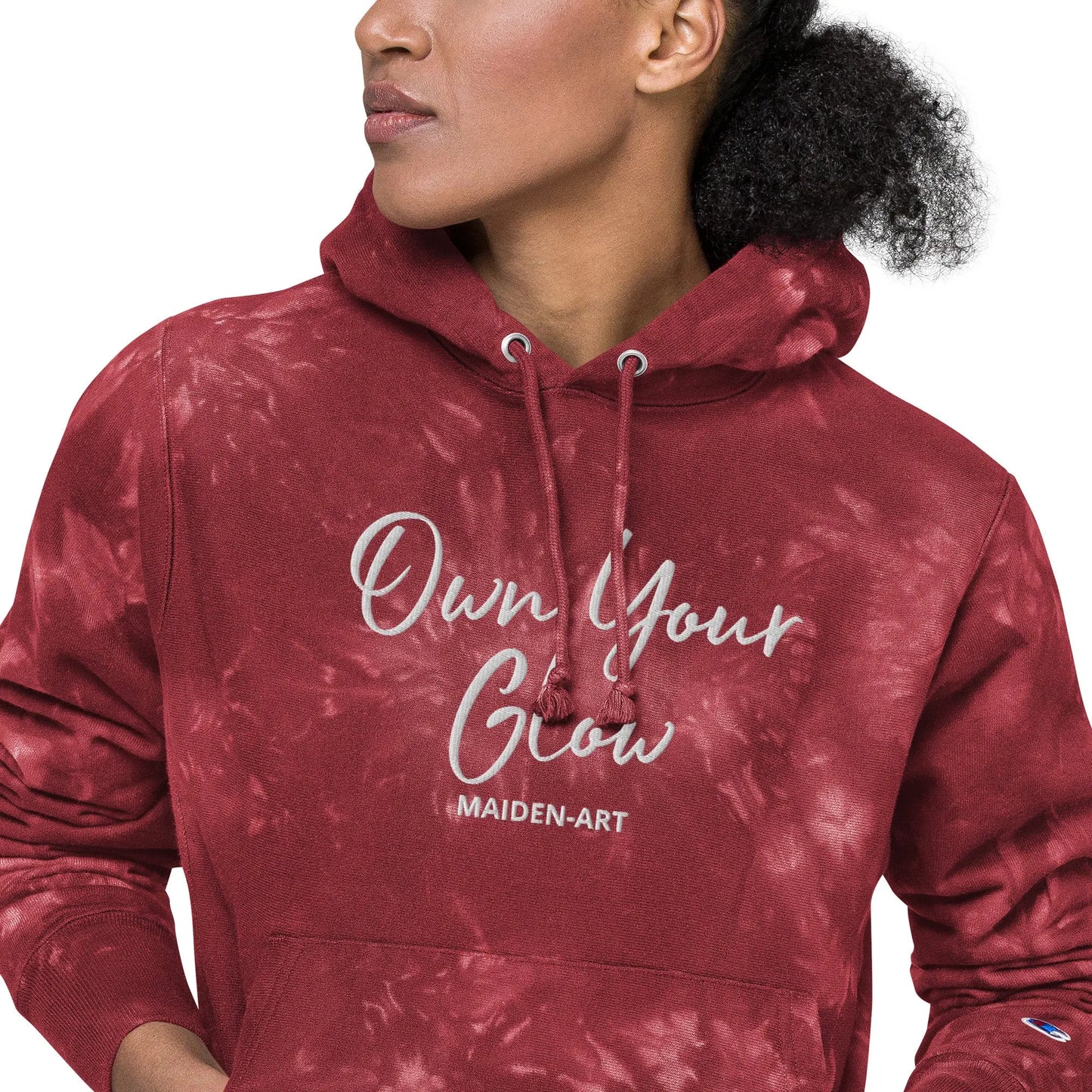 Own Your Glow Unisex Champion Tie-Dye Hoodie with Embroidery | Champion Hoodie.