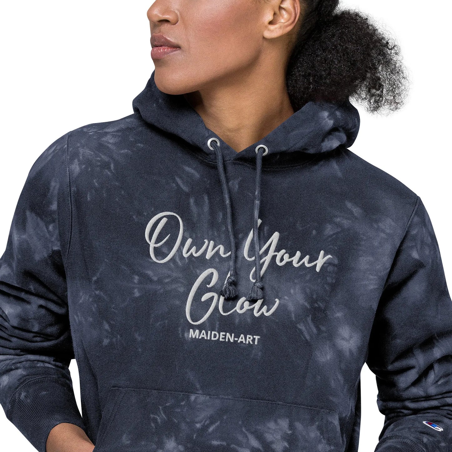 Own Your Glow Unisex Champion Tie-Dye Hoodie with Embroidery | Champion Hoodie.