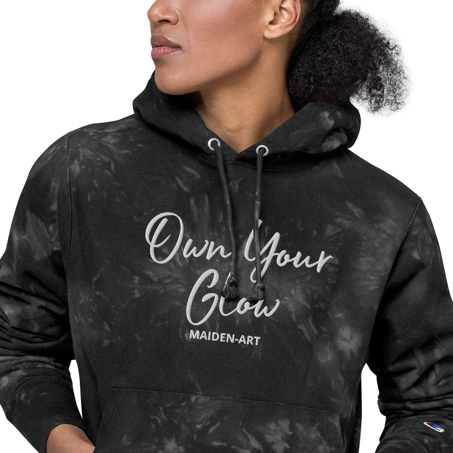 Own Your Glow Unisex Champion Tie-Dye Hoodie with Embroidery | Champion Hoodie.