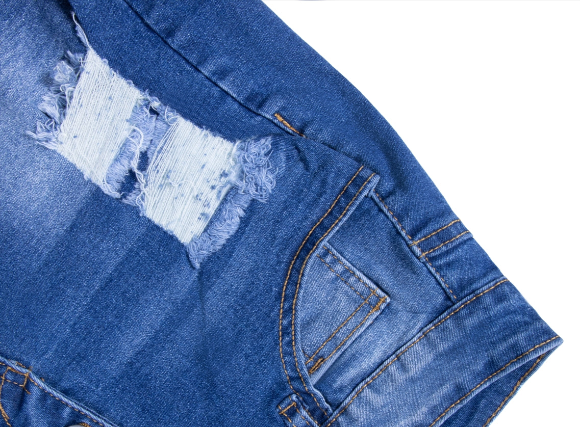 Womens Mid-High Rise Ripped Jean Shorts Distressed Stretchy Denim Shorts.