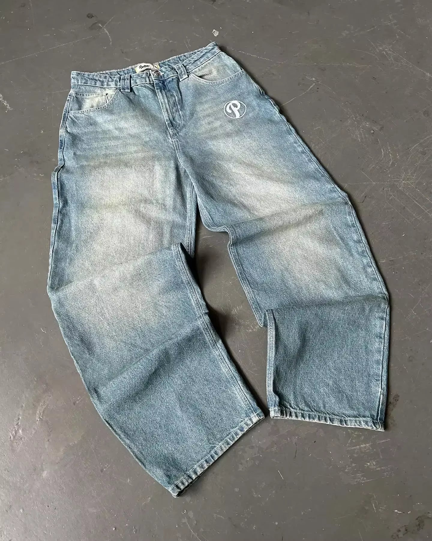 American Hip-Hop Retro Loose Jeans Women'S Y2K New Tide Harajuku High Waist Wide Leg Pants Gothic Wide Pants Street Pants Male
