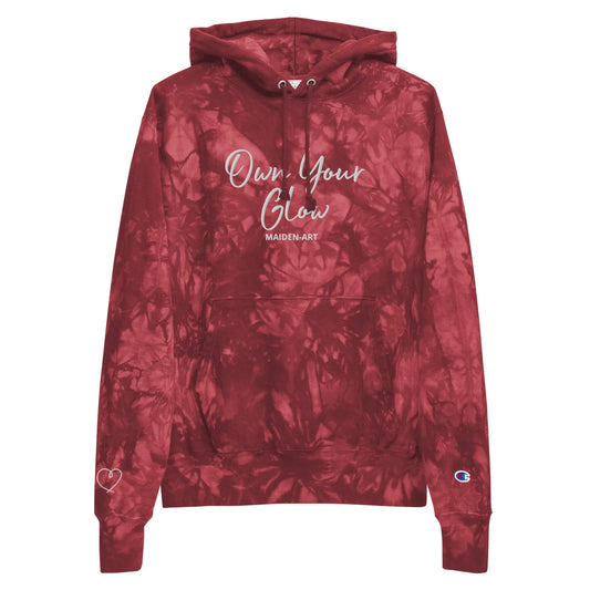 Own Your Glow Unisex Champion Tie-Dye Hoodie with Embroidery | Champion Hoodie.